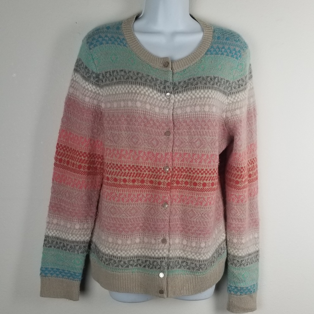 Talbots Womens Large Cardigan Sweater Lambswool